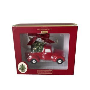 Spode Christmas Tree Truck Ornament Red Green Holiday Decoration New in Box